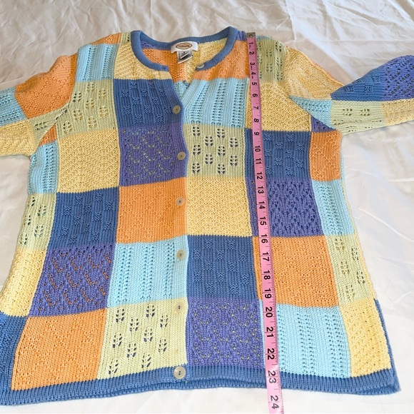 Talbots Multicolor Patchwork Cardigan - Picture 10 of 12